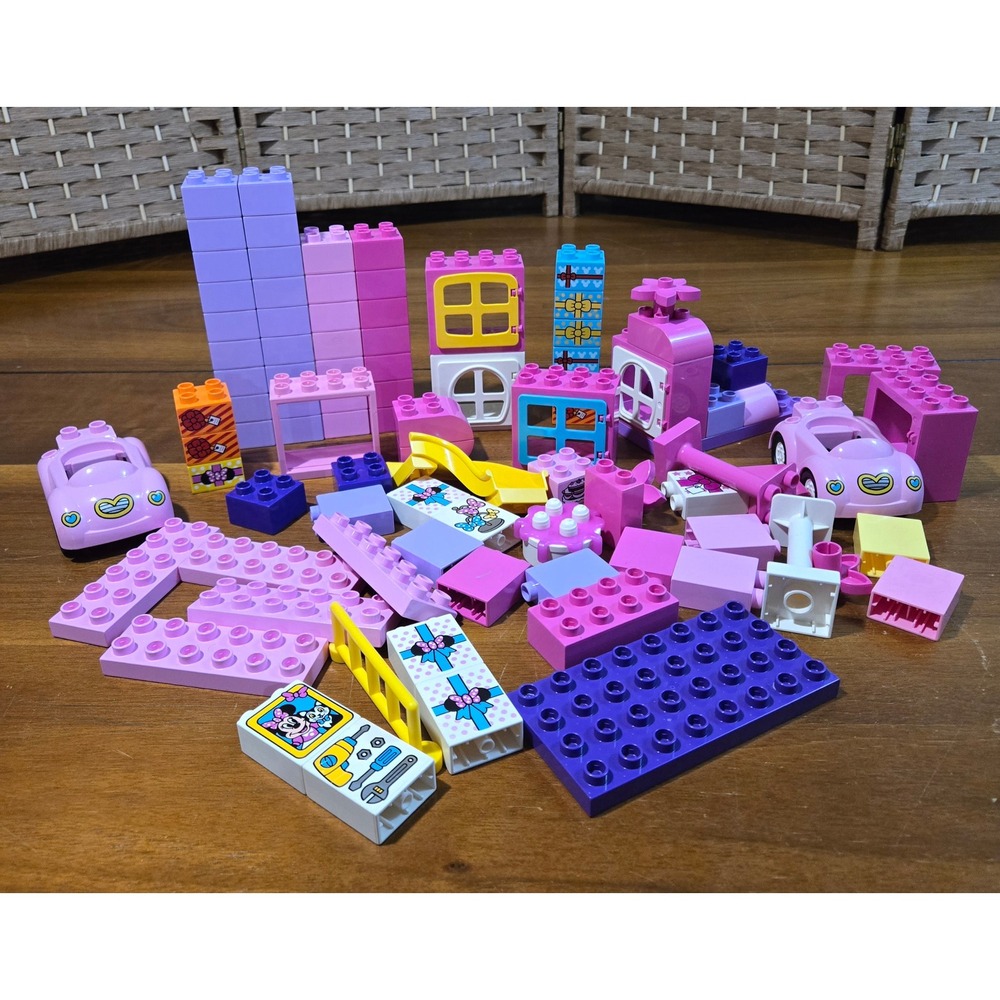 LEGO Duplo Pink Purple Mixed Lot Minnie Mouse Cars Windows Slide